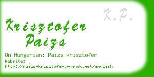 krisztofer paizs business card